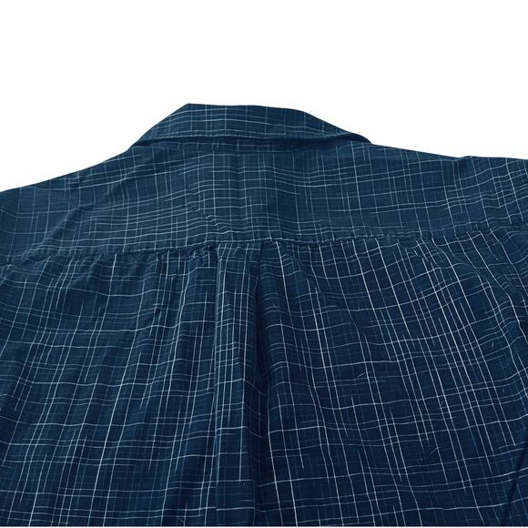 DOCKERS LONG BARREL CUFF SLV BUTTON DOWN SHIRT, MENS, M, BLUE WHITE GREEN PLAID - Picture 3 of 12